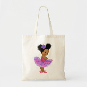 La bolsa de asas afroamericana negra del tutú de
