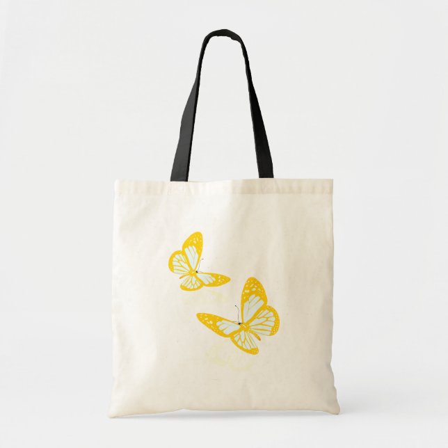 La bolsa de asas amarilla de dos mariposas (Frente)