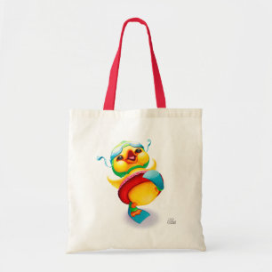 La bolsa de asas amarilla feliz del pato