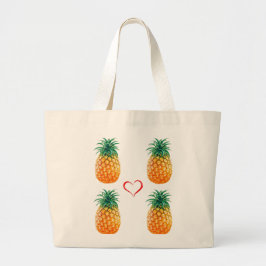 La bolsa de asas amarilla madura linda de la piña