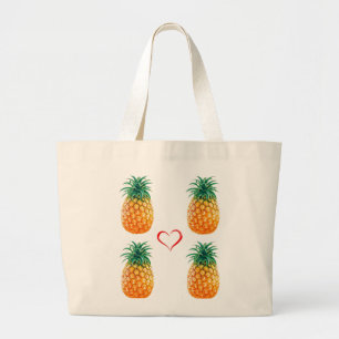 La bolsa de asas amarilla madura linda de la piña
