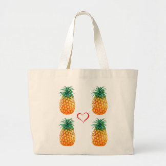 La bolsa de asas amarilla madura linda de la piña