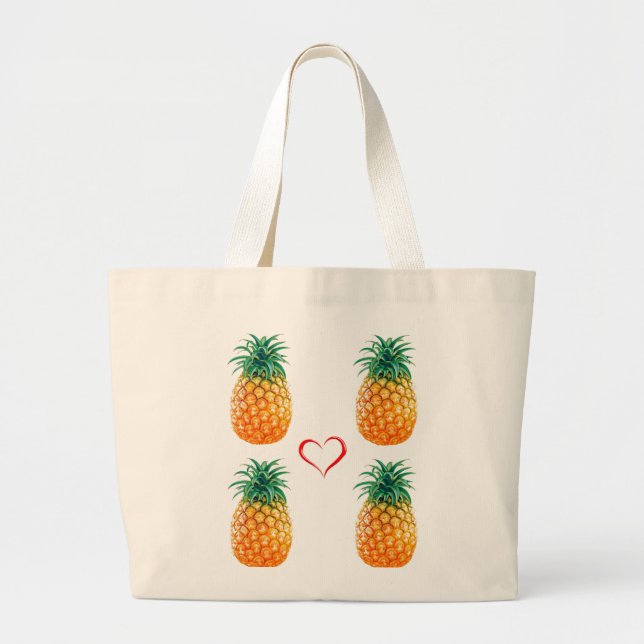La bolsa de asas amarilla madura linda de la piña (Frente)