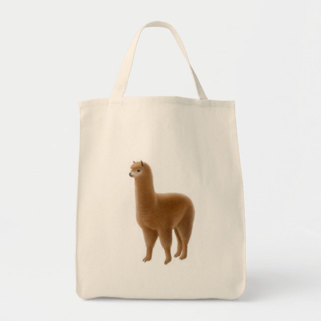La bolsa de asas amistosa de la alpaca de Brown (Frente)