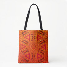 La bolsa de asas anaranjada del diseño del batik