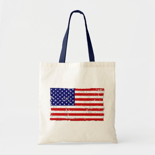 La bolsa de asas apenada de la bandera americana (Frente)