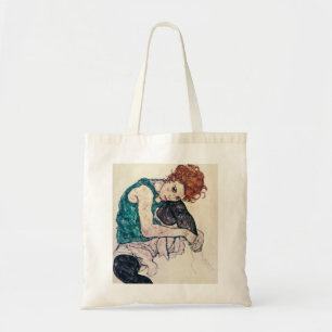 La bolsa de asas asentada Schiele de la mujer de