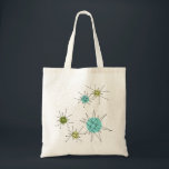 La bolsa de asas atómica icónica de Starbursts<br><div class="desc">Este modelo atómico icónico de la bolsa de asas de Starbursts ofrece starbursts atómicos icónicos. ¡Eso correcto! La escuela vieja, fondo color nata con los puntos del oro es el contexto perfecto para la turquesa vibrante, el apio calmante, y los círculos coloreados del verde kitschy de la pera. Los puntos...</div>