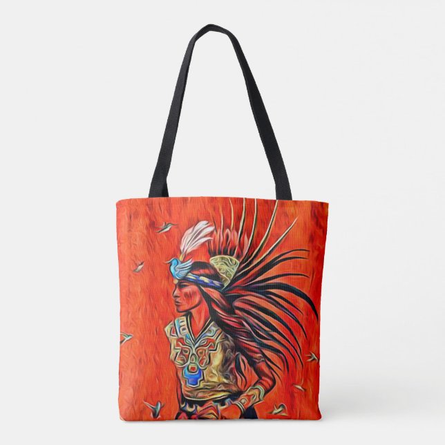 La bolsa de asas azteca del nativo americano del (Reverso)