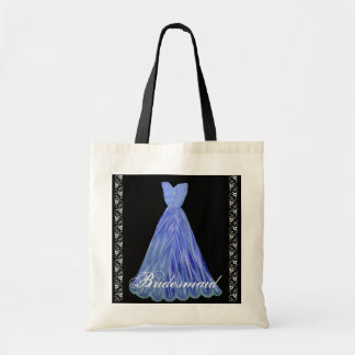 La bolsa de asas AZUL del algodón del vestido de