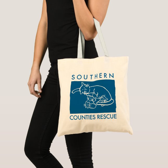 La bolsa de asas azul del logotipo (Anverso (producto))