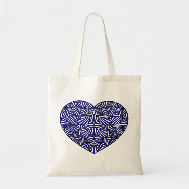 La bolsa de asas azul enredada del corazón (Frente)