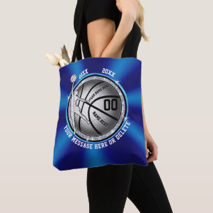 La bolsa de asas azul y de plata linda estupenda