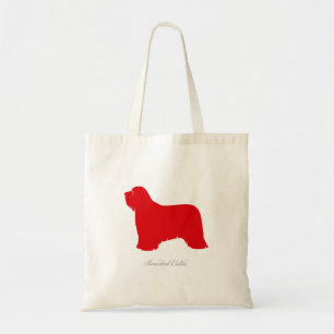 La bolsa de asas barbuda del collie (silueta roja)
