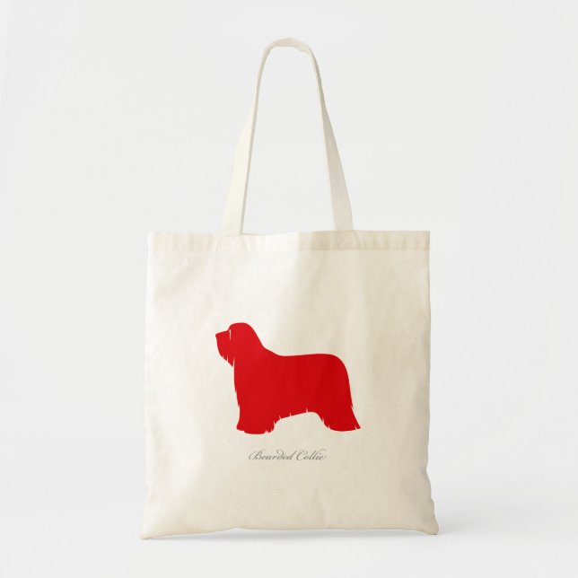 La bolsa de asas barbuda del collie (silueta roja) (Frente)