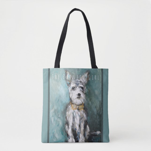 "La bolsa de asas blanca de los amantes del perro (Anverso)