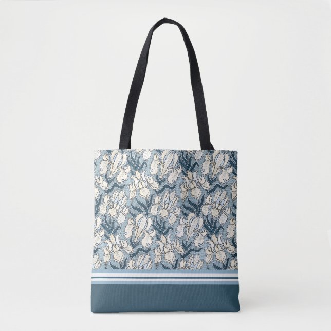 La bolsa de asas blanca del diseño del iris de (Anverso)