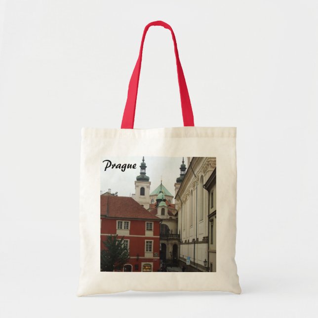La bolsa de asas blanca roja de Praga (Frente)