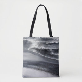 La bolsa de asas blanco y negro de la playa