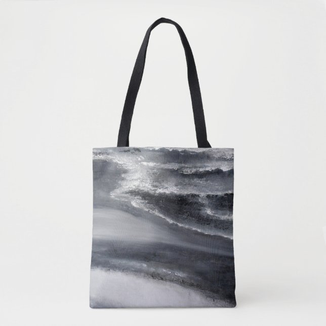 La bolsa de asas blanco y negro de la playa (Anverso)