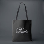 La bolsa de asas - bolso de doble cara de la novia<br><div class="desc">Tote simple con colores de tono del dúo. Lado negro y blanco y lado blanco y negro. Cambie a cualquier texto necesario.</div>