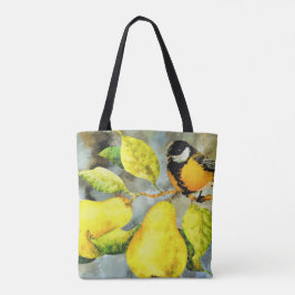 La bolsa de asas bonita del peral del pájaro