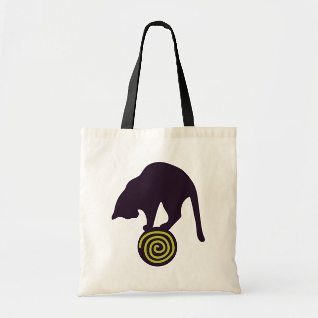 La bolsa de asas caprichosa del gato negro (Frente)
