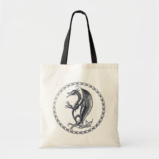 La bolsa de asas céltica de plata del dragón (Frente)