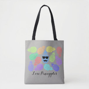 "La bolsa de asas colorida de las piñas del amor"