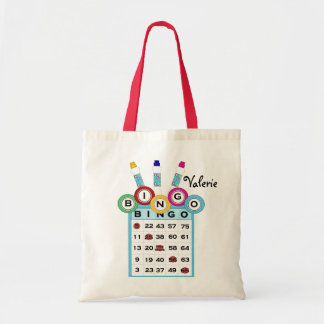 La bolsa de asas colorida del bingo del texto de