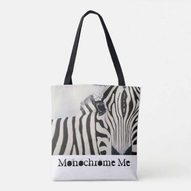 La bolsa de asas con diseño de la cebra (Reverso)