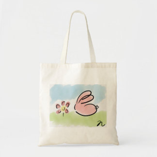 La bolsa de asas - conejito y flor