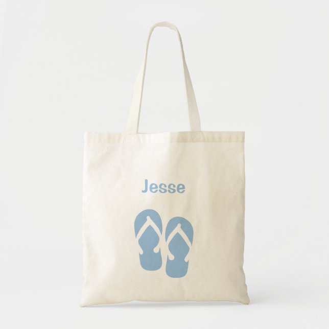 La bolsa de asas conocida de encargo azul del (Frente)