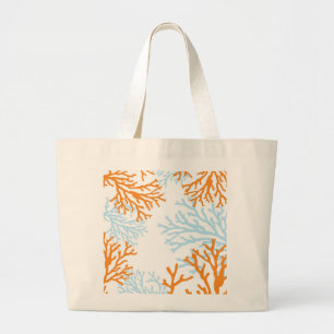 La bolsa de asas coralina anaranjada y azul