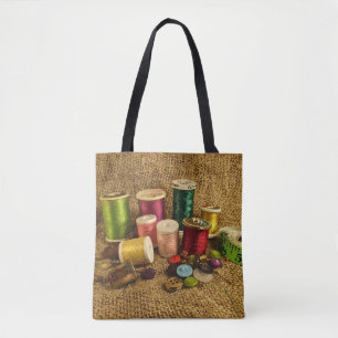 La bolsa de asas de costura del arte de la
