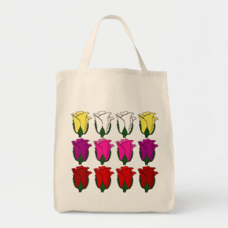 La bolsa de asas de docena rosas