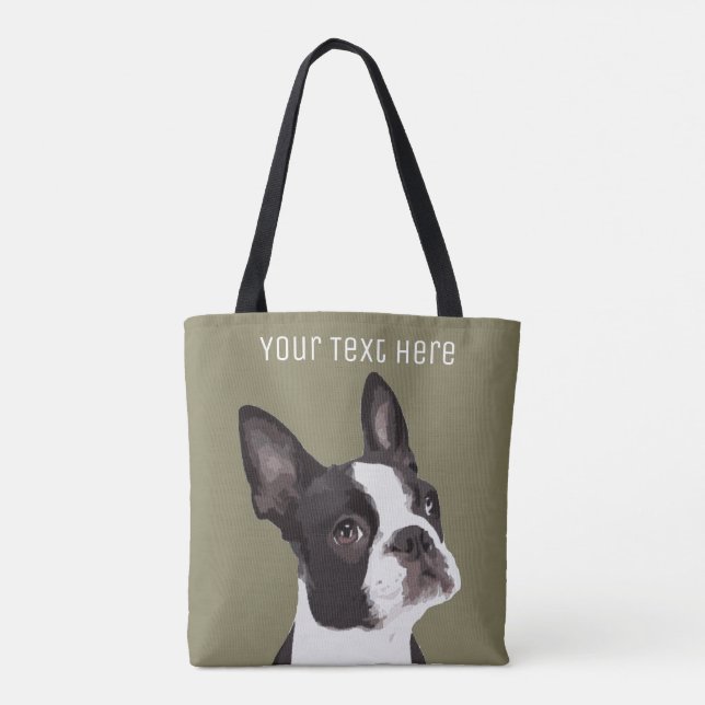 La bolsa de asas de encargo de Boston Terrier (Reverso)