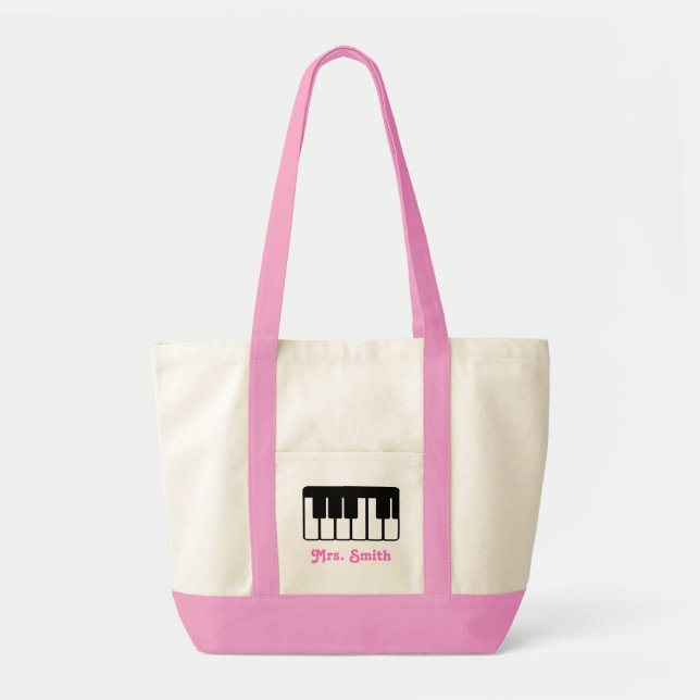 La bolsa de asas de encargo de la música del piano (Frente)
