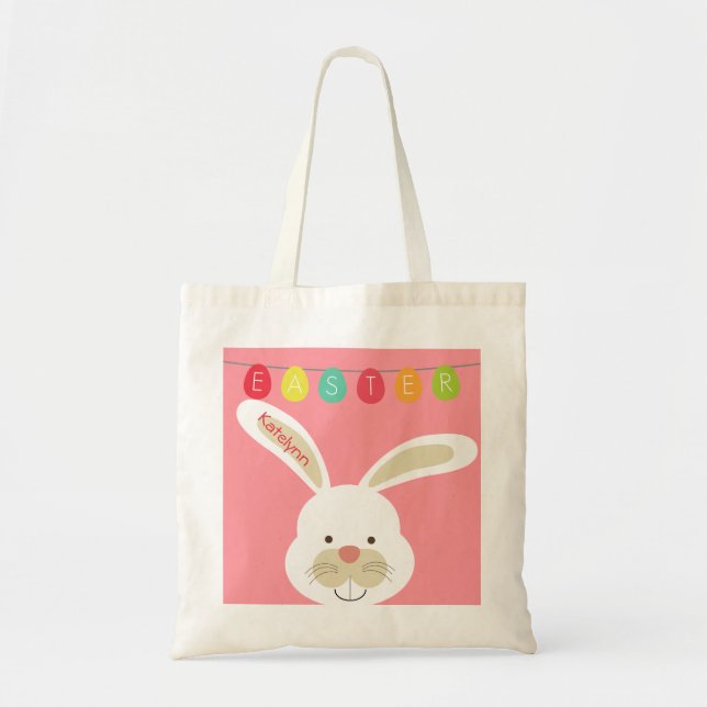 La bolsa de asas de encargo personalizada conejo (Frente)
