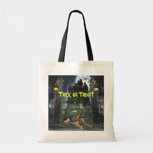 La bolsa de asas de Halloween del pastor alemán