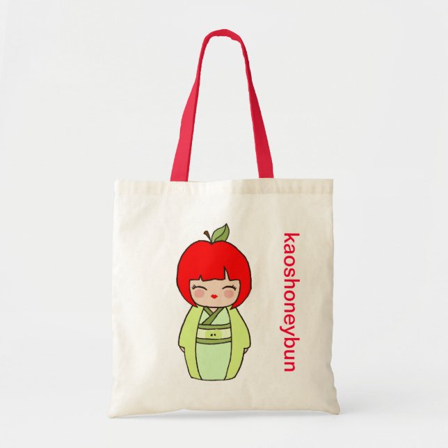 La bolsa de asas de Kokeshi Apple (Frente)