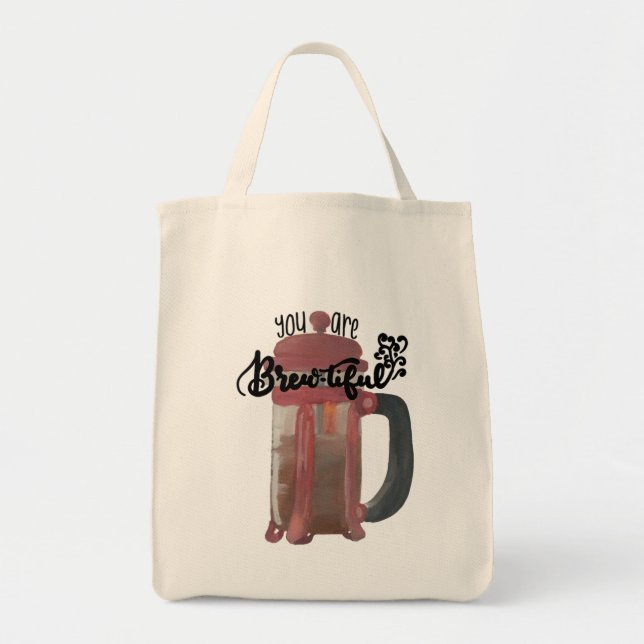 La bolsa de asas de la acuarela del café (Frente)