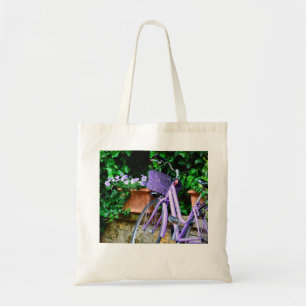 La bolsa de asas de la bicicleta de la lavanda