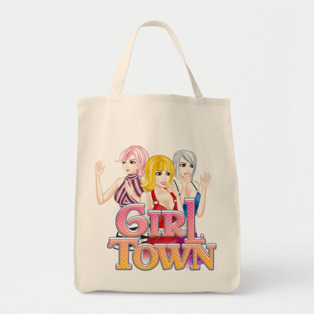 La bolsa de asas de la ciudad del chica (Frente)