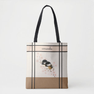 La bolsa de asas de la flor de cerezo del pájaro