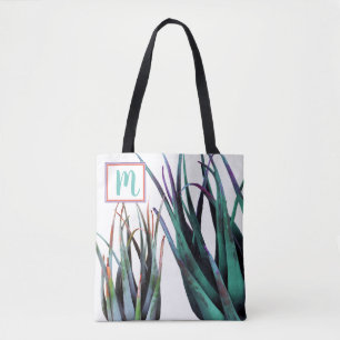La bolsa de asas de la foto de la planta del áloe