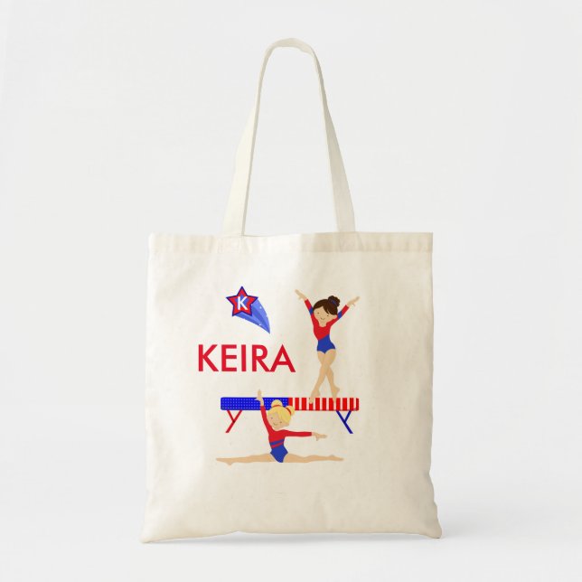 La bolsa de asas de la gimnasia - roja, blanco, (Frente)