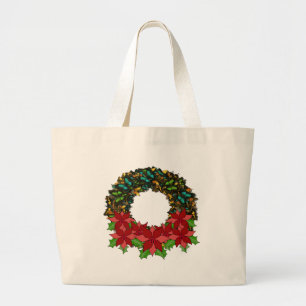 La bolsa de asas de la guirnalda del Poinsettia de