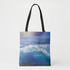 La bolsa de asas de la onda de la puesta del sol