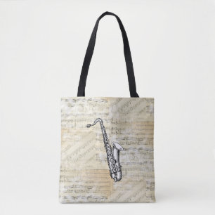 La bolsa de asas de la partitura del saxofón del